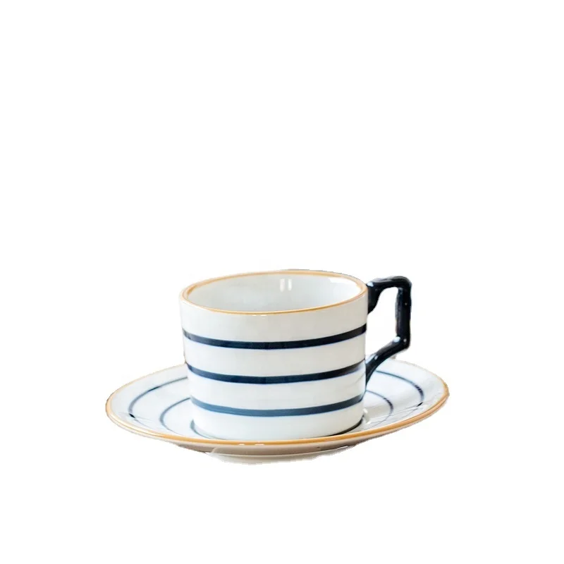 

Factory direct ceramic creative European style new coffee cup and saucer set simple office coffee set customization, Customized color