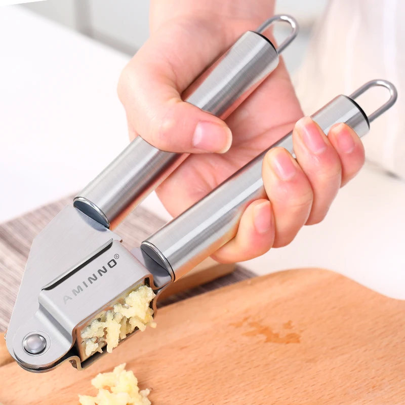 

Household Pressure Garlic Press Stainless Steel Manual Garlic Pounding Clamp Paste Garlic, Sliver