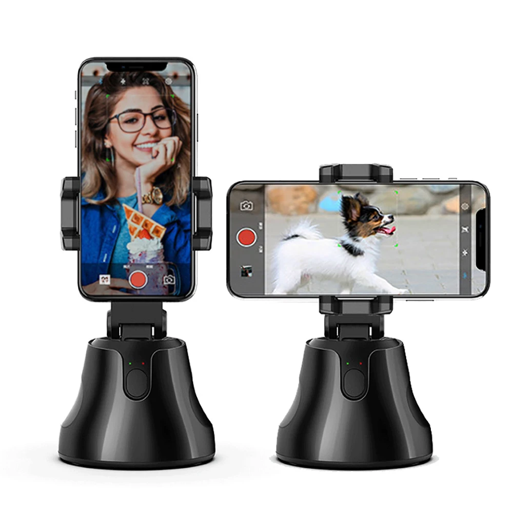 

360 Degree Rotation Object Tracking Phone Holder for Home 360 Degree Rotating Plastic & Metal Universal Phone Holder, Black, white