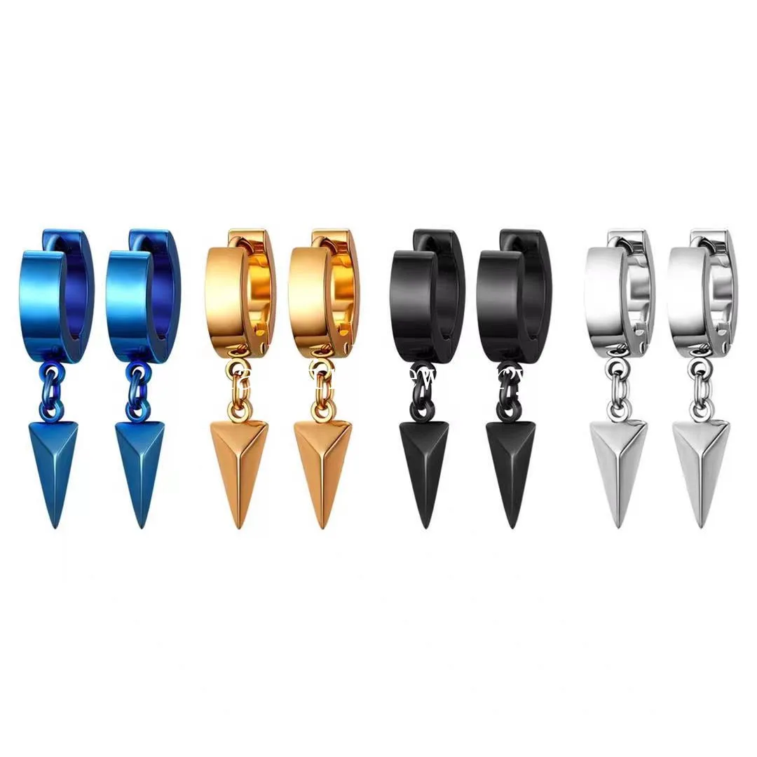 

Hot selling stainless steel Triangle Earrings classic fashion Pendant Earrings men's women's jewelry