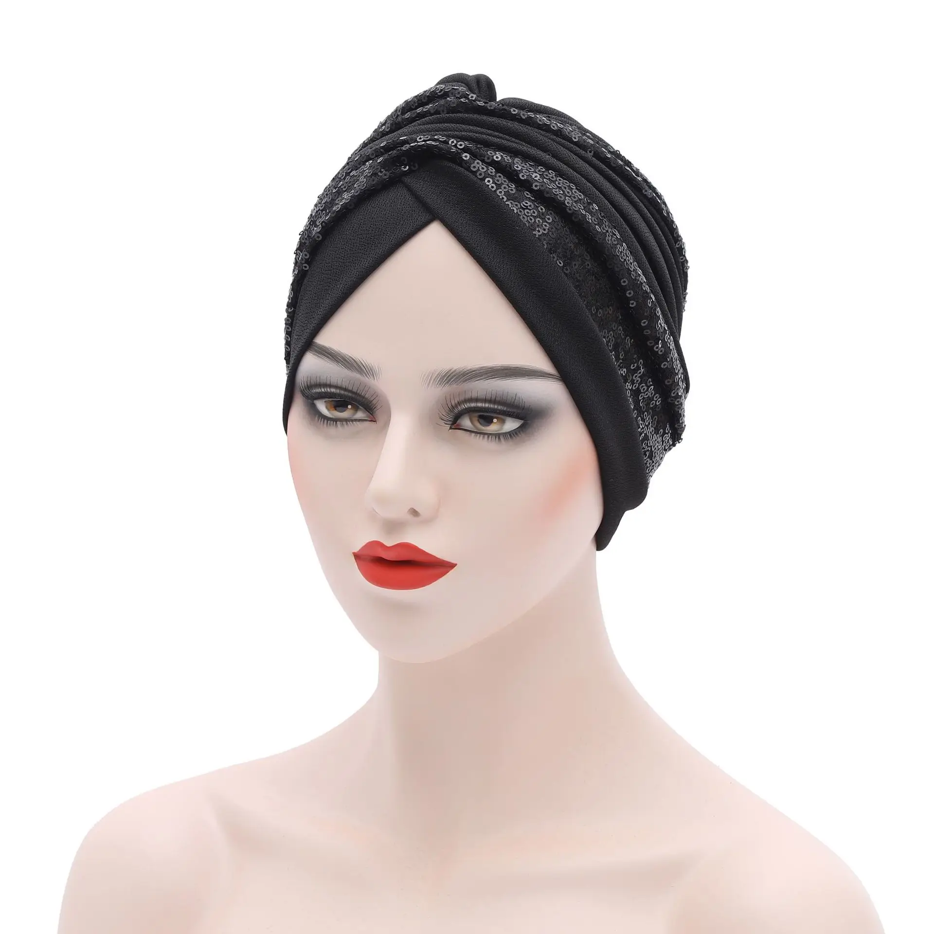Cross-border New Messy Linen Sequined African Hat Baotou Hat Indian Hat