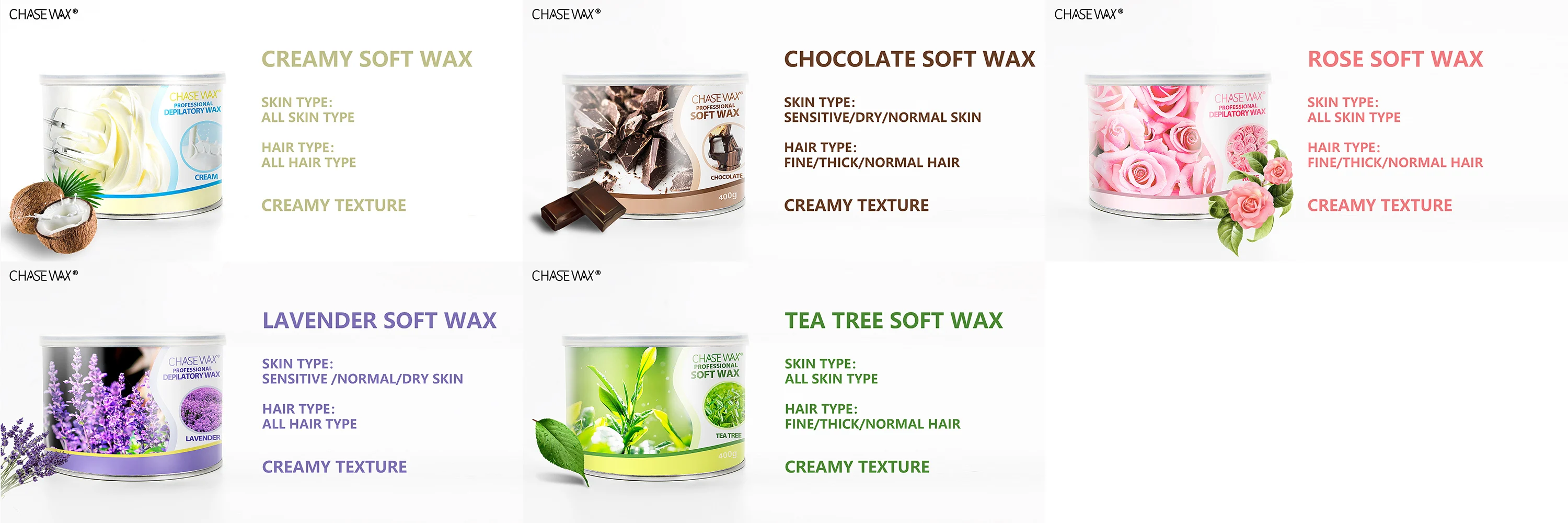 Chase Wax 400g Private Label Depilatory Wax Hair Removal Honey Soft Wax