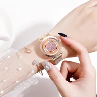 

Starry Sky Design Watches For Women Rose Gold Woman Watch Luxury Magnet Buckle Fashion Elegant Ladies Quartz Wristwatch Gift