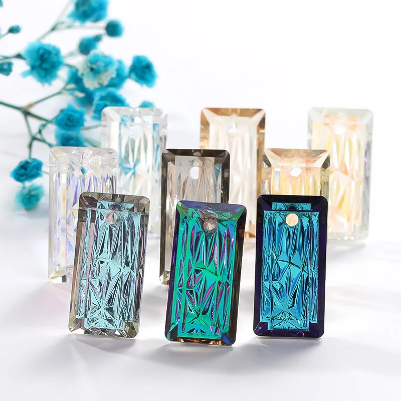 

Xichuan Relief princess baguette shape pendant crystal rhinestones charms DIY accessories for necklace earring brooch headwear