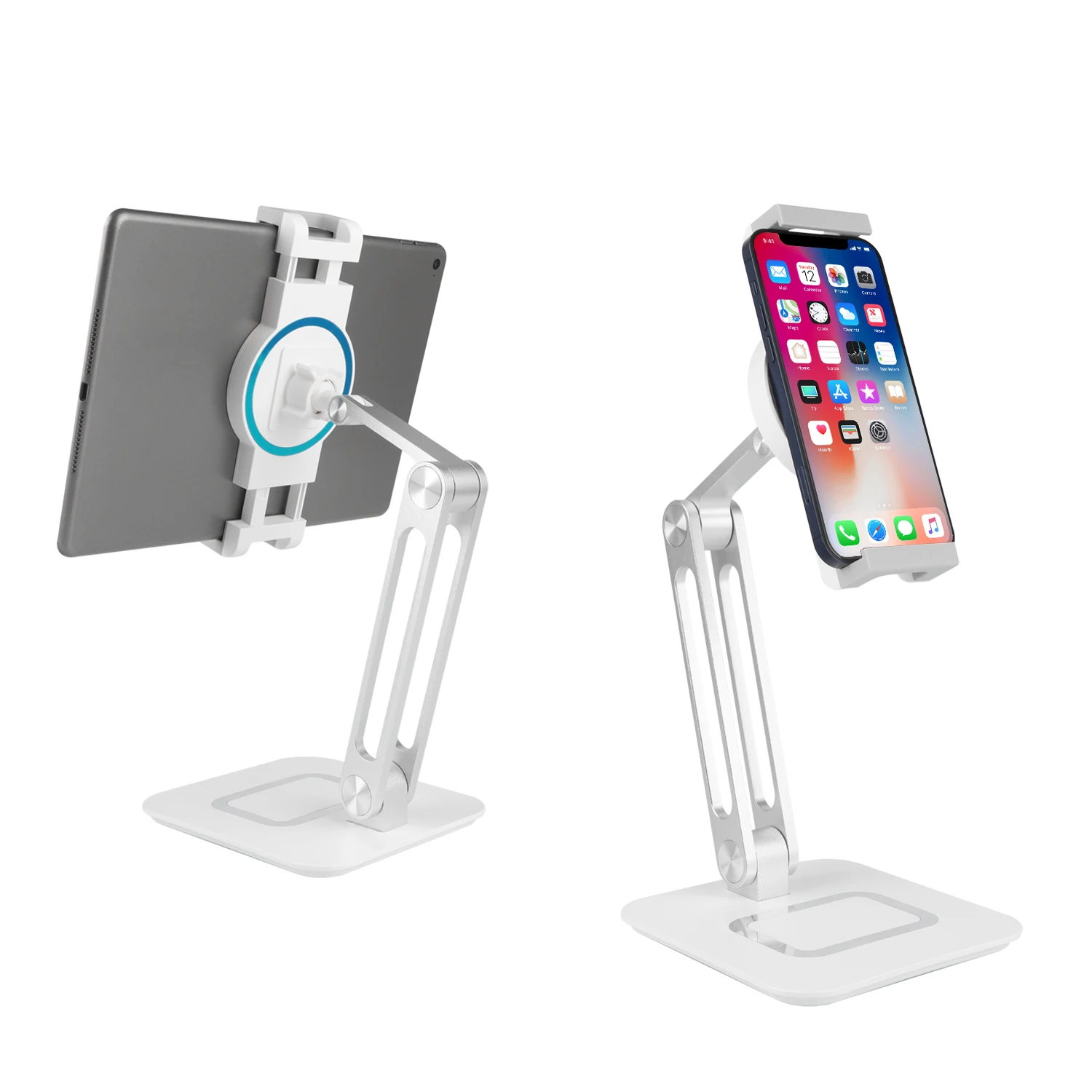 

High Quality 360 Degree Adjustable Cell Phone Mount Laptop Desktop Mobile Phone Holder Tablet Stand, Silver