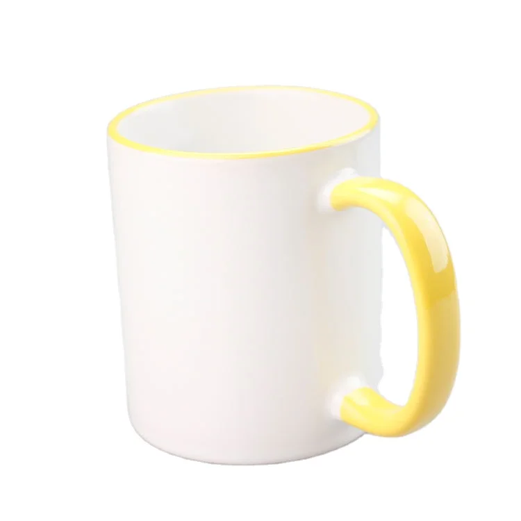 

Wholesale Cheapest 11oz Sublimation Rim and Handle Colorful Coffee Mugs Hot Sale 320ml Custom Logo Colorful Ceramic Coffee Mug