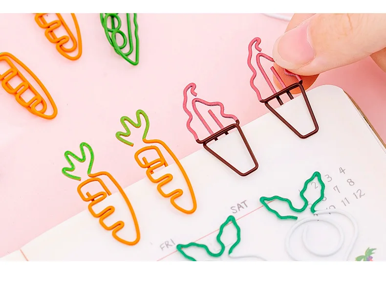 cute carrot shape paper clip metal bookmark creative paper clip 
