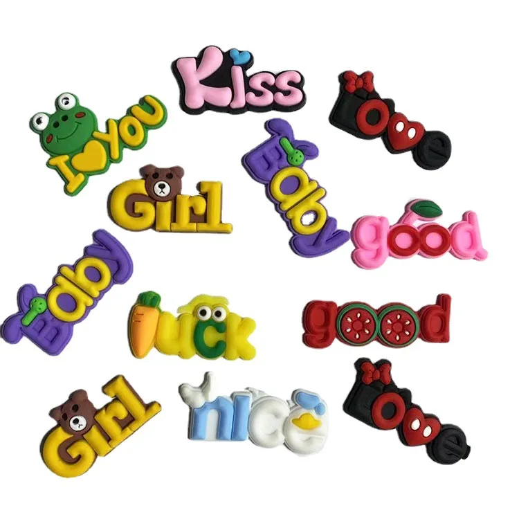 

Customized wholesale new world bank new design children's clogs letter shoes charm, As picture/custom