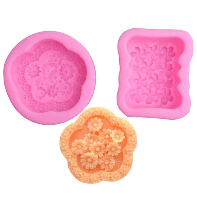 

Daisy Shape Handmade Soap Mold Cake Decoration Mold Kitchen Accessories, As show