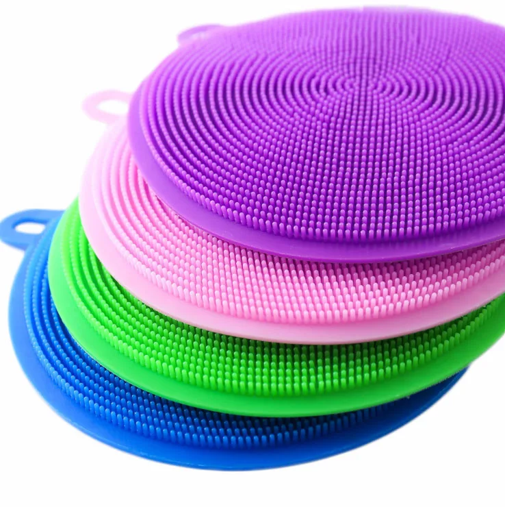 

Multifunctional dishwashing brush non-stick oil silicone kitchen cleaning household scouring pads silicone makeup sponge