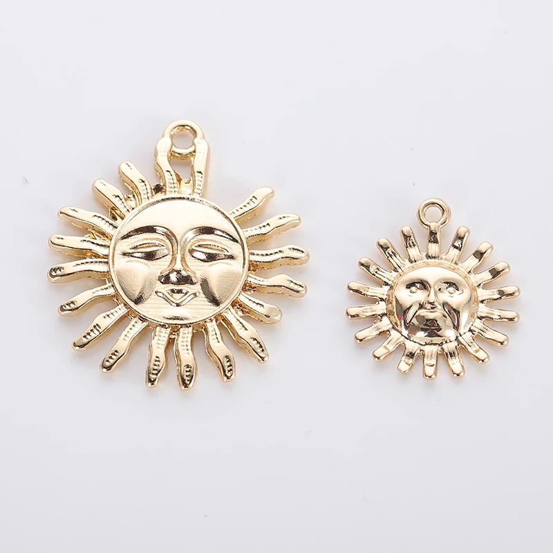 

Custom Gold Plated Stainless Steel Charms Exquisite Sun Flower Pendant For Necklace/Bracelet Making, Mixed color /can plate as u like
