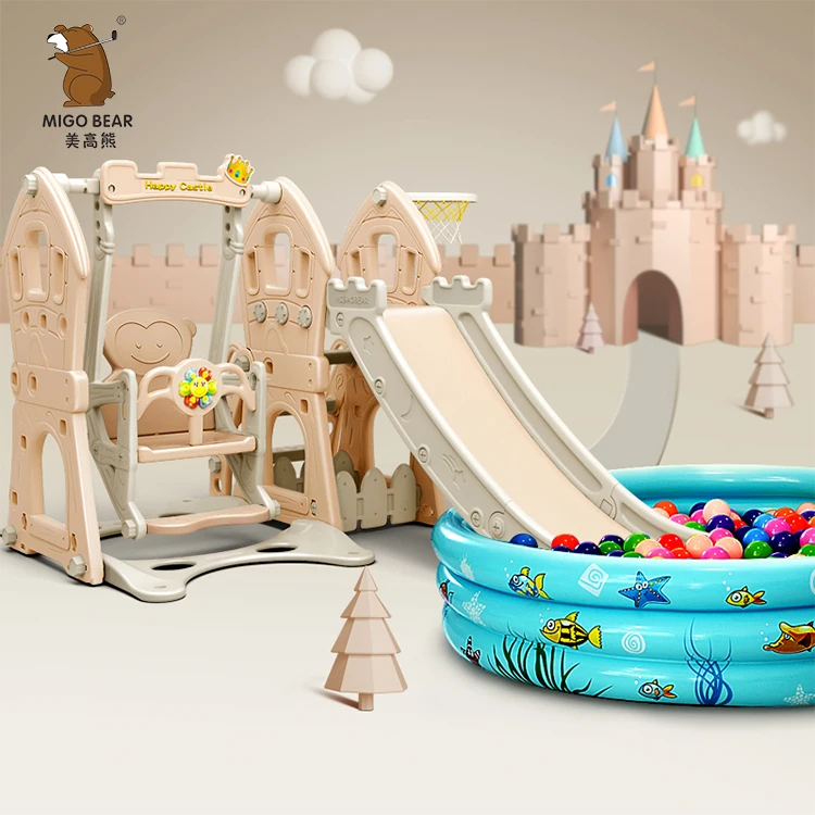 

Colorful Baby Slide Playground Indoor For Kids Children Toys Outdoor Plastic, Green/pink/blue