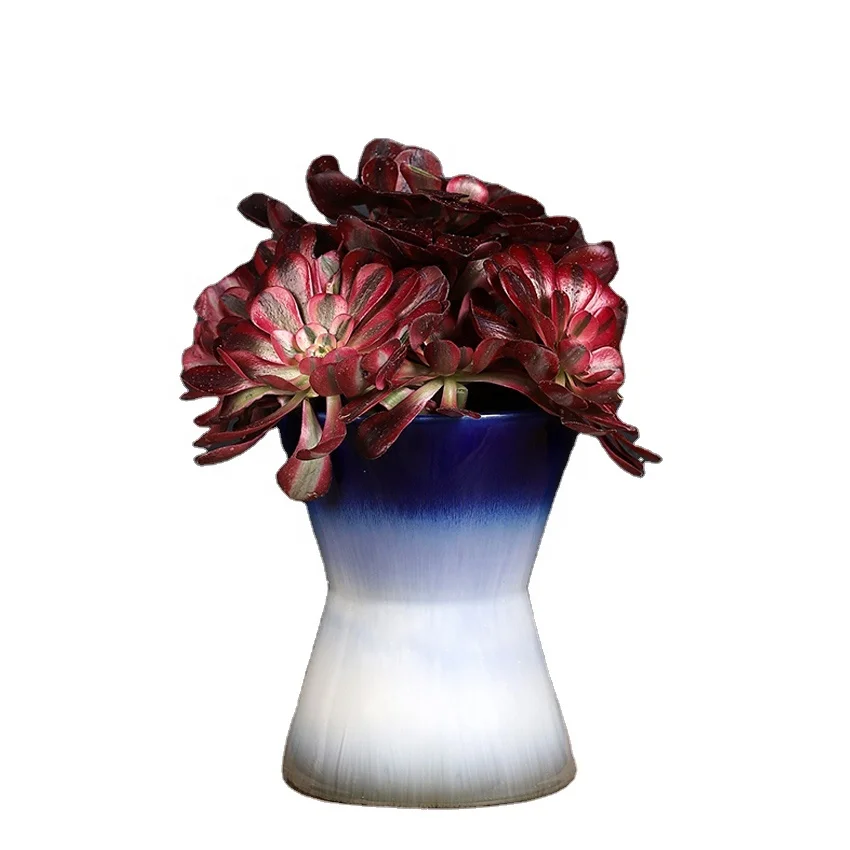 

High temperature cheap table top porcelain vase art decor indoor and outdoor ceramic vase flowerpot, Color glazed, can be customized