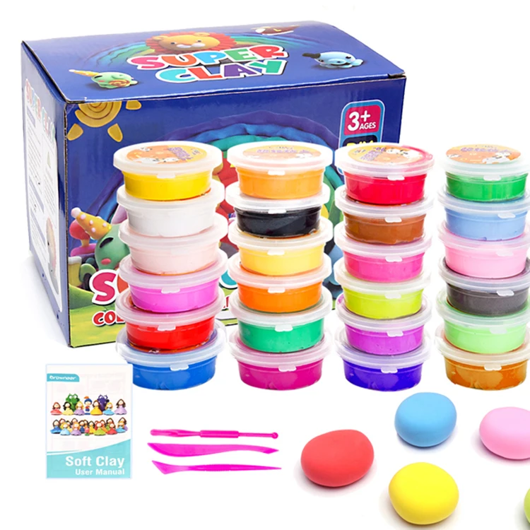 

24 Colors China Supplier Toys Kids OEM Popular Wholesale Air Dry Clay