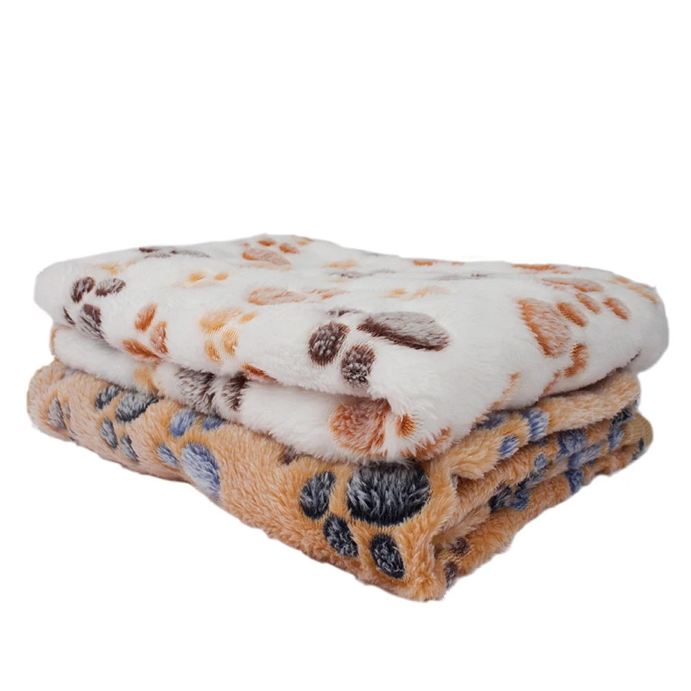 Pet Blanket Winter Dog Cat Bed Mat High Quality Soft Cute Print Paw Pet Blanket Coral Fleece Dog Blanket