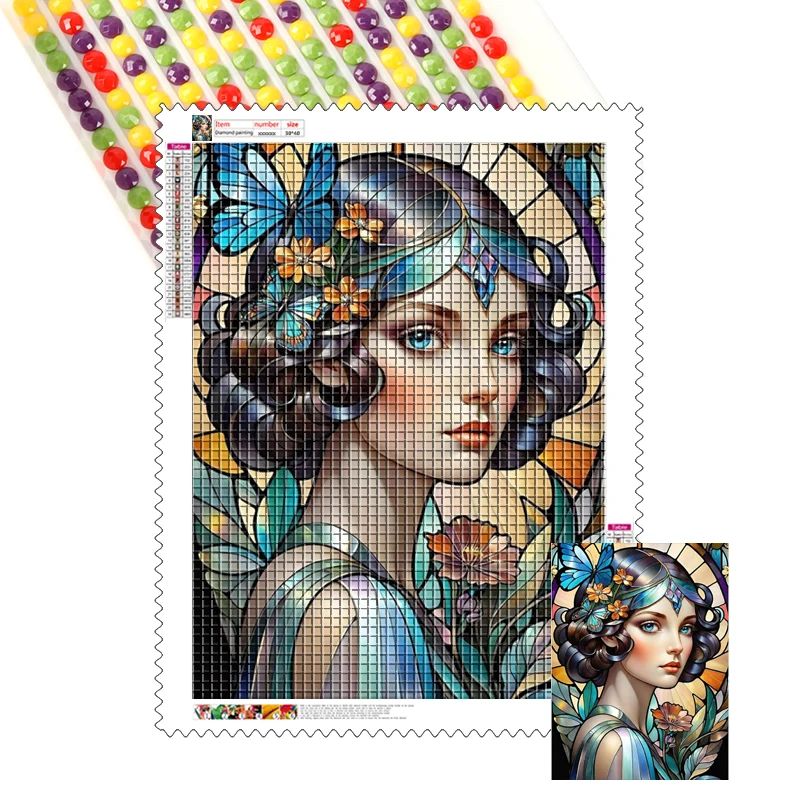 30x40cm Portrait 5d Diy Diamond Painting Beauty Woman Elegant Lady Full Drill Customized Diamond Painting Set Home Decoration