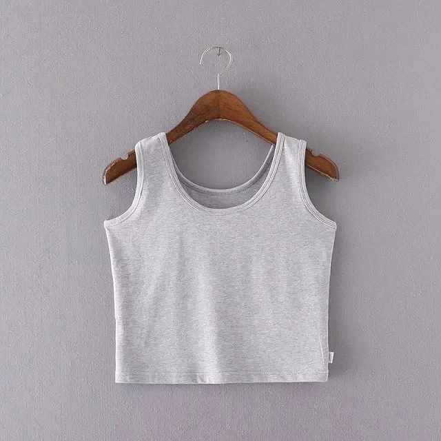 
Manufacture OEM customized cotton spandex summer clothes knitted blank wholesale clothing china 2020 crop top for women 