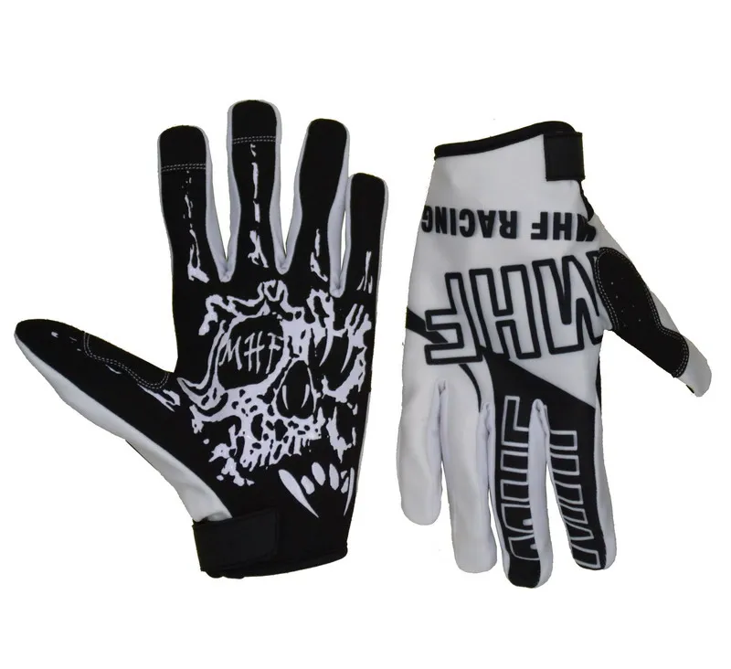 

HANDLANDY Fashion Design Anti-slip Glove silicone printing palm custom glove cycling bike riding full finger glove, Black white