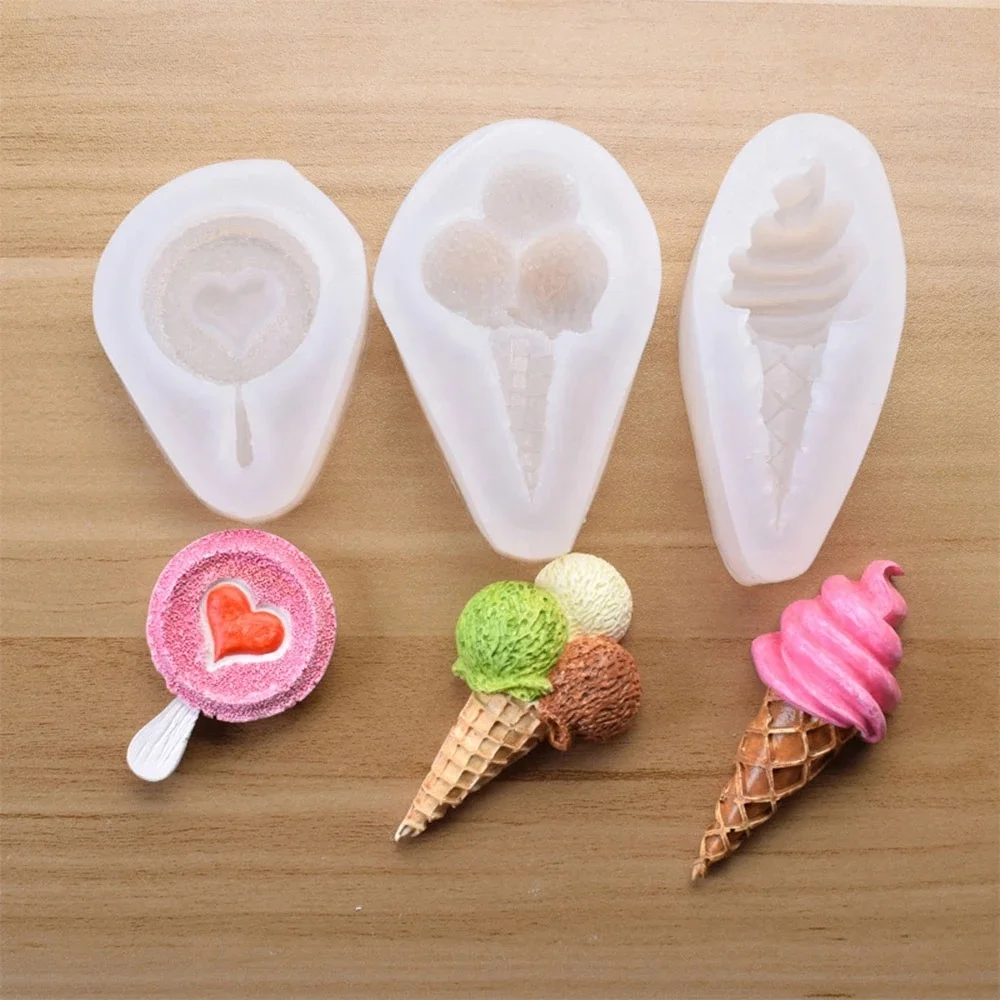 

Sweet Ice cream Cone Shape DIY Mold Coaster Silicone Mold DIY Epoxy Craft Cake Clay Resin Molds Decor Ornament Mould