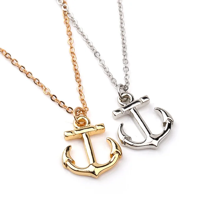 

MIA 2022 SS Original Design Ship Boat Anchor Necklace Sailors Sea Theme Necklace for Women, Silver/gold