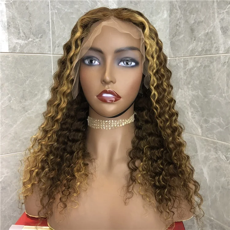 

Hot Beauty M427 Color Wholesale Hair Vendor Lace Front Wig Deep Wave Curly Closure Frontal Virgin Human Hair Wigs