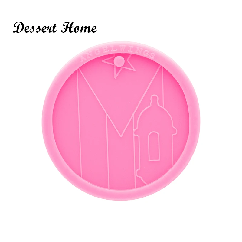 

DY0473 DIY Shiny Puerto Rico flag la garita Mold - Resin Crafting Mold - silicone mold for epoxy - Jewelry diy M, Pink