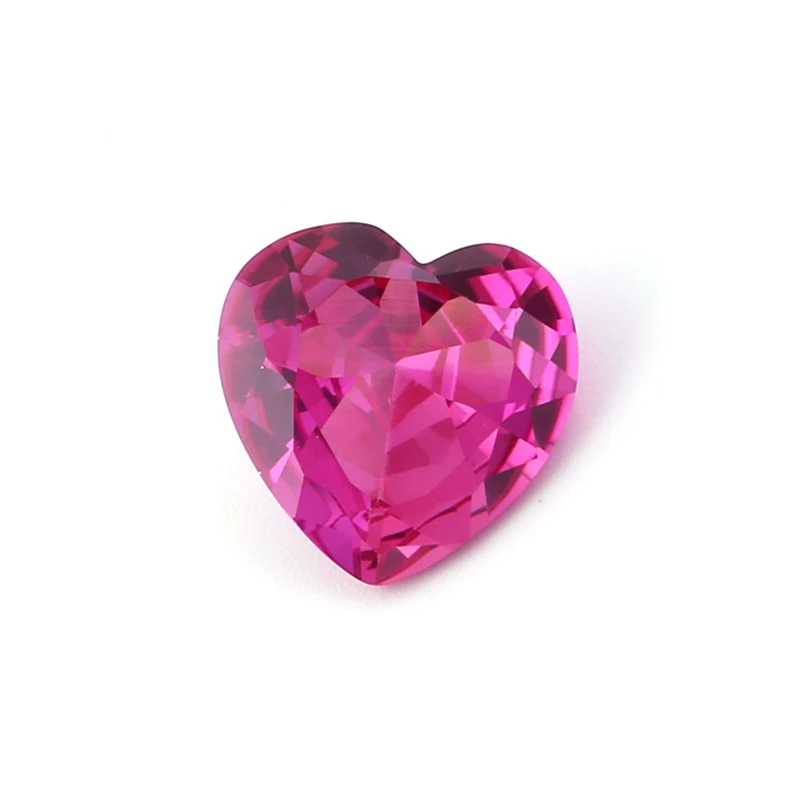 

Thriving Gems Ruby 3# heart shaped corundum loose synthetic gemstone for jewelry making