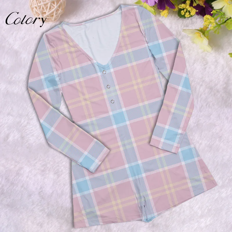 

Colory Stripe Pajamas Onsie Short Adult Long Sleeve Onesie Wholesale, Picture shows