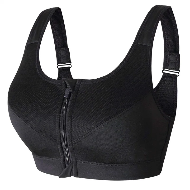 

TY Cloud Hide Sports Bra Women Underwear Fitness Push Up Front Zipper Yoga Crop Top Bra Athletic Vest Sportswear Plus Size, Picture