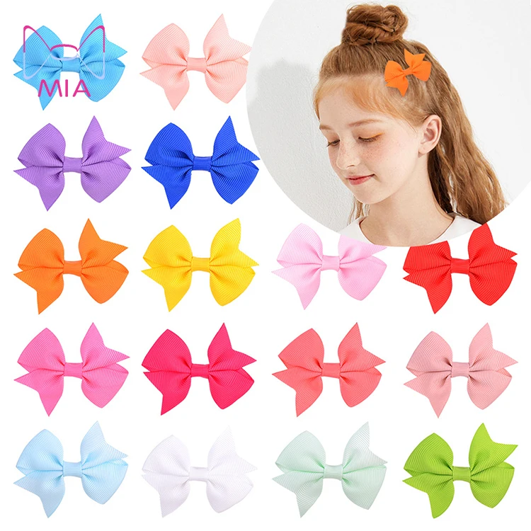 

MIA free shipping 20-color swallowtail children hairpin  small simple ribbon bow hair ornament 266, Picture shows