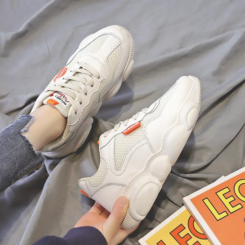 

fly knit 819 2021 New fashion china factory Casual women's lace up popular white sneakers breathable light Running sneakers shoe, Customized color