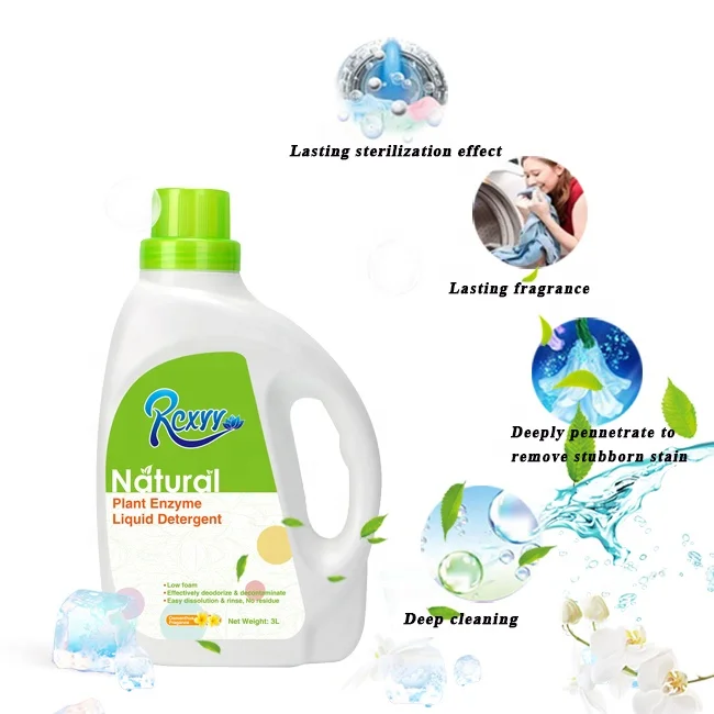 

Free shipping Plant Extracts Enzymes Liquid Laundry Detergent Household Clothes Cleaning 3KG, White