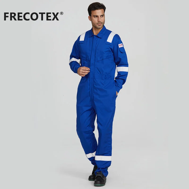 

FRECOTEX free shipping Wholesale industrial safety Fire Resistant Flame Retardant Construction PPE Clothing, Orange, red, navy, royal blue