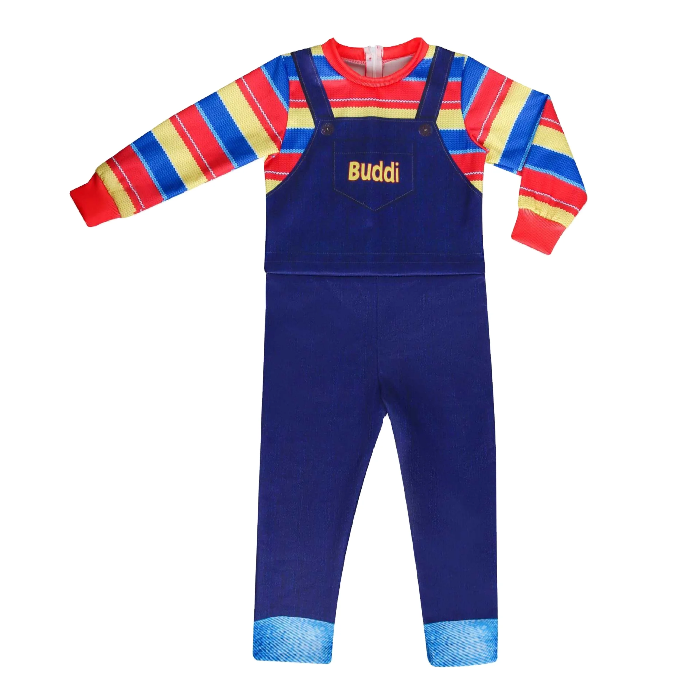 

2021New Arrival Long Sleeve Jumpsuit Halloween Chucky Costume for Boys and Girls, Red