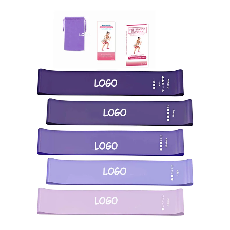 

Custom Hip Exercise Band Latex Purple Resistance Loop Bands Set