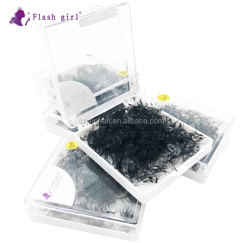 

Flash girl Short Stem Premade fans 7/8D 0.1C Private Label Russia Volume Lashes Bulk Lashes Pre Made fans Lashes