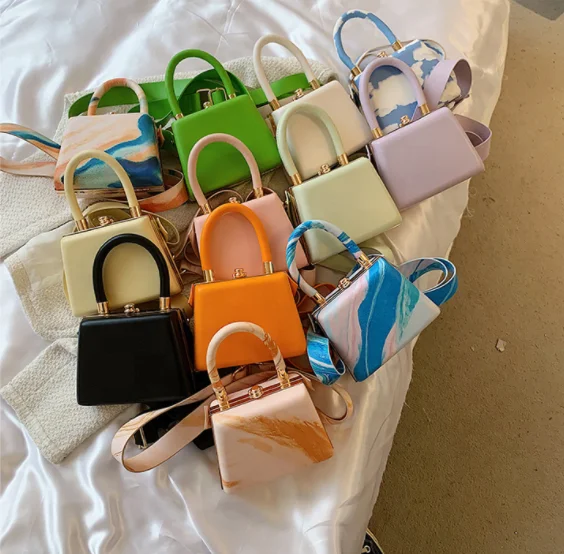 

Hot Trendy New Design Women Cossbody Pu Leather Hand Bags Shoulder Small Square Bag