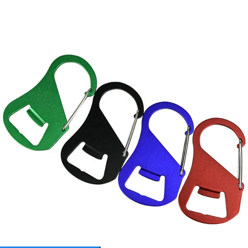 

Multifunction Outdoor Carabiner Aluminum Keyring Design Your Own Logo Bottle Opener, Blue/red/green/black