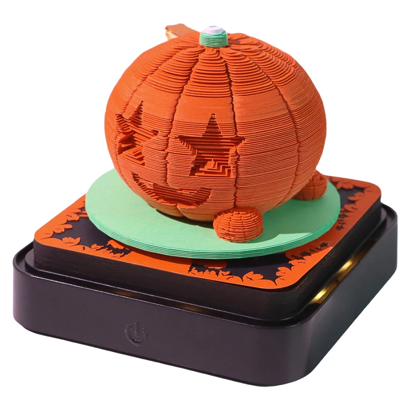 Paper Layer Art Crafts Tear Off Paper Pad Pumpkin House Custom Notepad Cube 3D Paper Carved Desk Calendar 2026 Memo Pad
