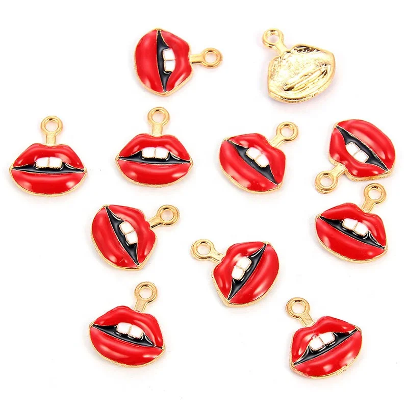 

Women Lip Lipstick Sexy lip Charms pendants bracelet charm Jewelry Making Accessory DIY Bracelet necklace Accessory, Silver