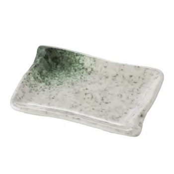 

9 inch green Curvy Stylish Design Serving Trays Rectangular Platters, Multicolor