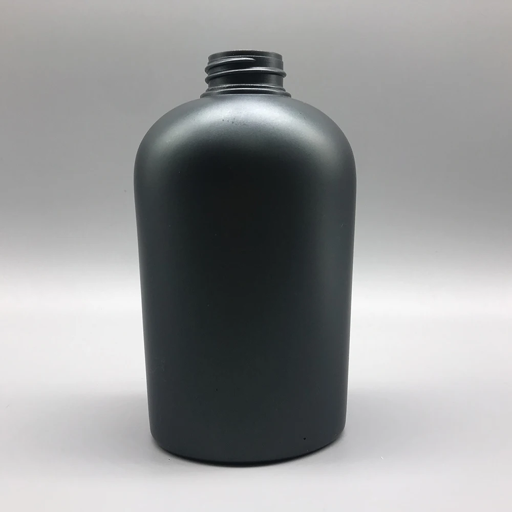 Frosted Empty Plastic Hdpe 16oz 500ml Black Organic Body Shampoo Shower