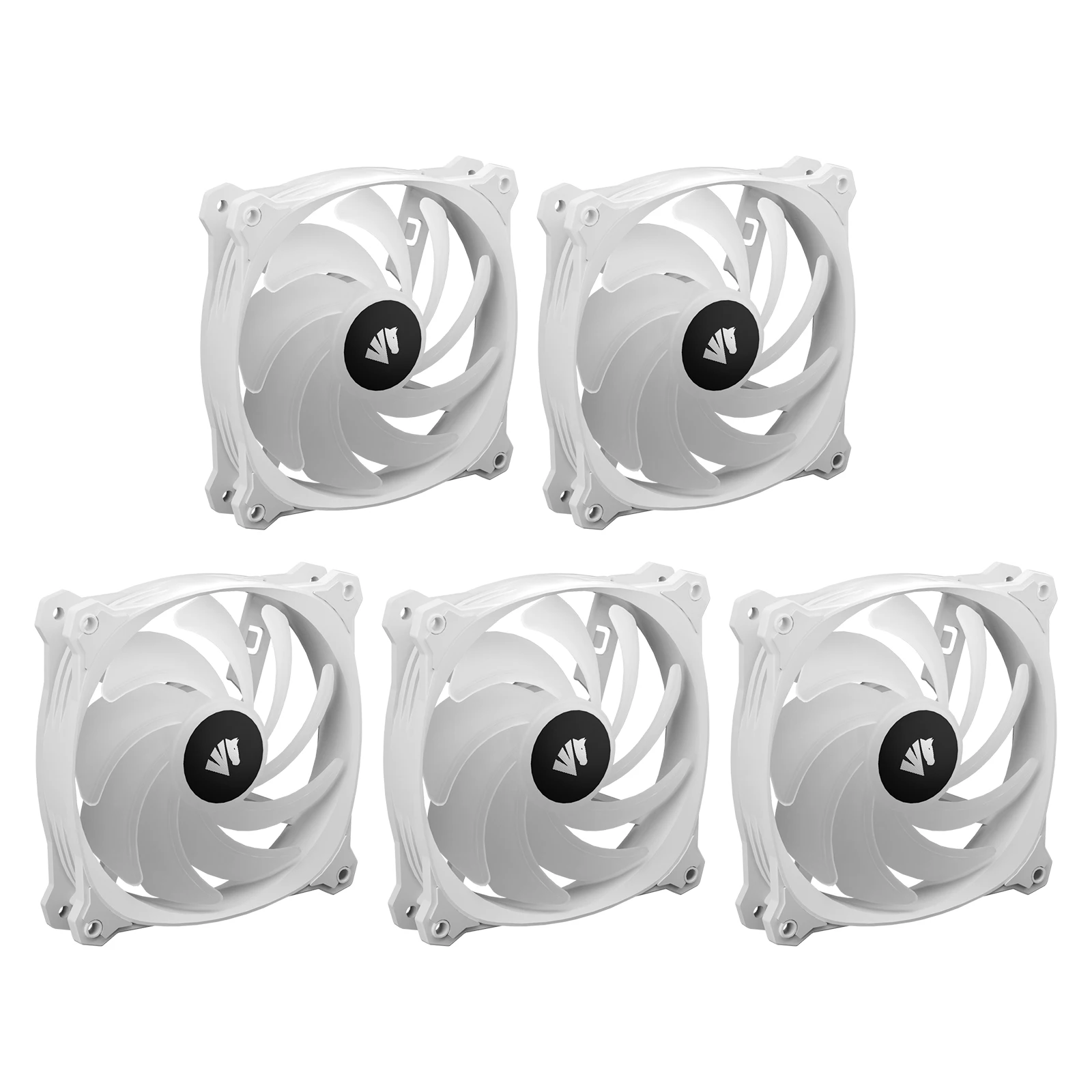 

ASIAHORSE | Rock-X ARGB 120mm Case Fan for Transparent Computer Case Liquid Water Cooling DIY PC Build Kit with Accessories, White/black