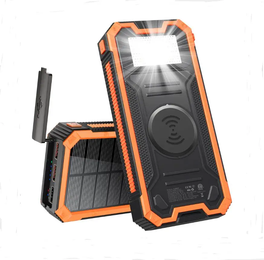 

Good quality Waterproof Solar Power Bank 20000mah Solar charger waterproof 10000mah 30000mah power bank portable for cellphone l