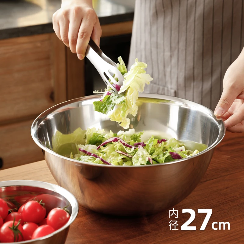 
SHIMOYAMA Portable Anti-scalding Cooking Salad 304 Stainless Steel Strainer mixing bowl Set 