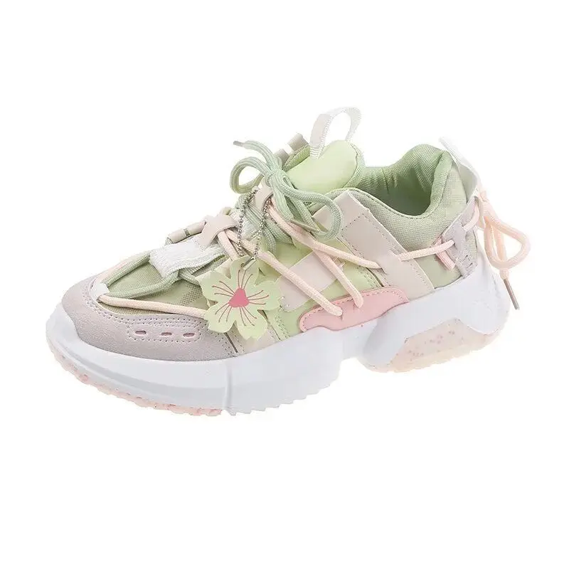 

2020 hot sale fashion new design colorful lady outdoor lace slip-on casual sport shoes, Pink,green