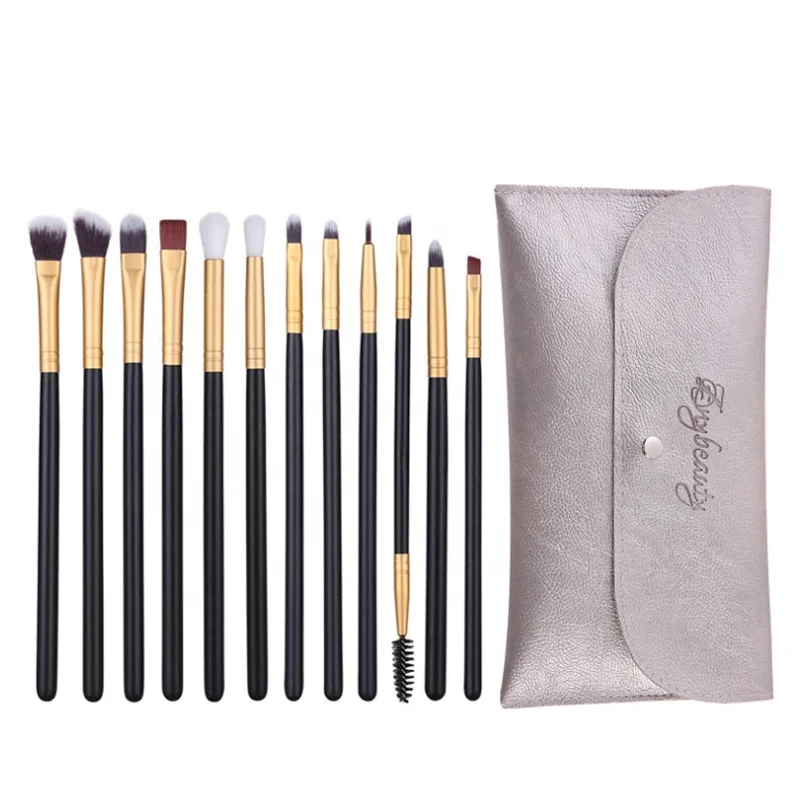 

12pcs Black EYE Makeup Brushes Eye Shadow Eyeliner Eyebrow Eye Set brush NO LOGO