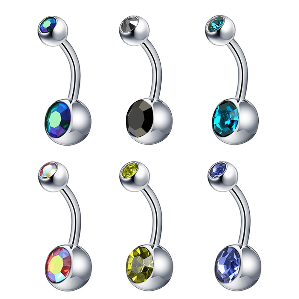 

Body Piercing Stainless Steel Lot Display Surgical Belly Button Rings Wholesale Navel Piercing Jewelry, Colorful