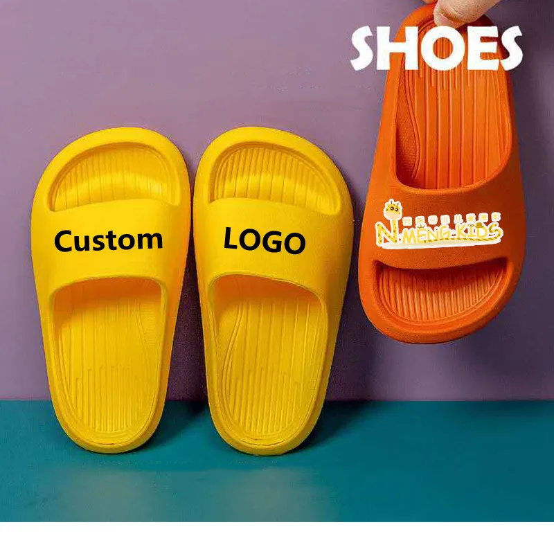

Custom Printed Slide Sandal Emboss Printing Make Your Own Logo Children Slipper, Pink/orange/yellow/black