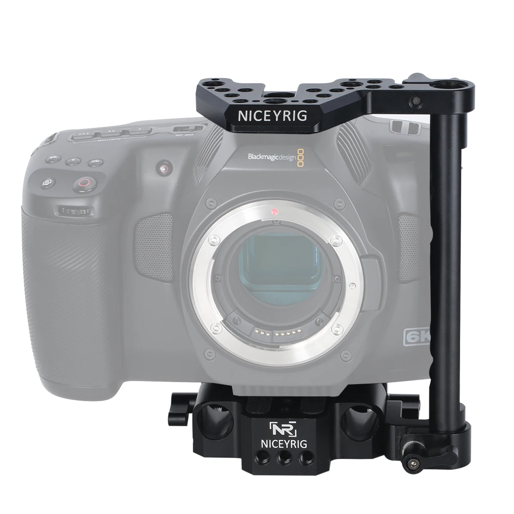 

Niceyrig Half Camera Cage for BMPCC 6k Pro with Dual Rod Clamp Base Plate